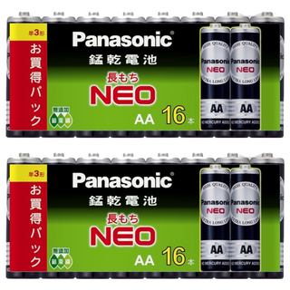 Panasonic 台灣公司貨 錳乾電池 3號 黑色, 16顆, 2組