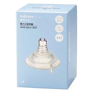 mammyshop 媽咪小站 母感體驗2.5 防脹氣奶瓶用奶嘴 標準口徑 十字孔 M 3個, 3個月以上, 1盒, M