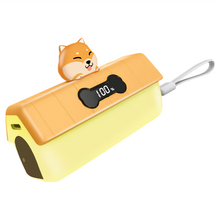 MCK 科技 直插式行動電源 type-C 5000mah 35 x 90 x 140mm, MCK-MPB005, 柴柴 橘色 + 黃色