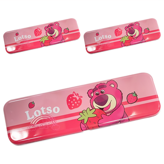 TOY STORY 玩具總動員 迪士尼 熊抱哥 單層鐵筆盒, 粉色, 3個