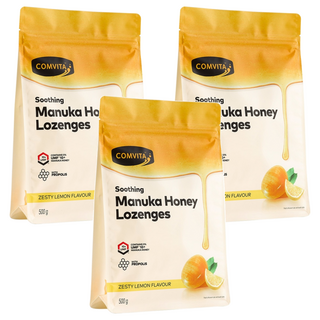 COMVITA 康維他 蜂膠麥蘆卡蜂蜜潤喉糖 檸檬味 含 UMF 10+, 54g, 3袋