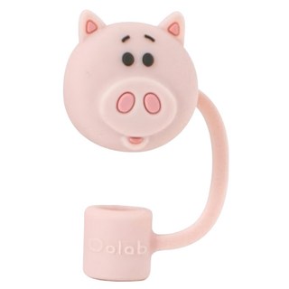 Oolab 良杯製所 繪想年代系列 矽膠防塵 細 吸管蓋 火腿豬限定款, 1個, 1個