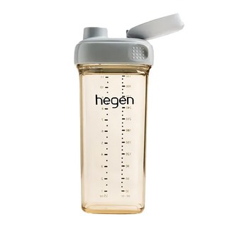 hegen 金色奇蹟PPSU多功能方圓型寬口水瓶 2.0, 330ml, 1個, 霧灰