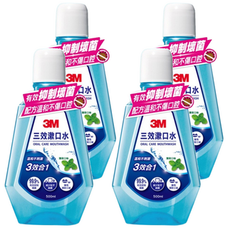 3M 三效漱口水 薄荷口味, 500ml, 4瓶