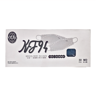KOgi 宏瑋 三層 一般醫療口罩 KF94 單寧藍 + 橘掛耳 30片, 單寧藍+橘掛耳, 1盒