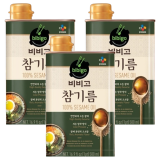 CJ bibigo 芝麻油 500ml, 精選芝麻，精細壓榨製成, 3罐