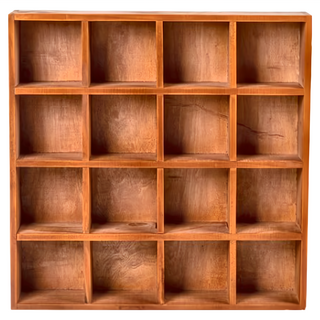 樂嫚妮 復古實木宮格置物架 10格/12格/16格 松木 金屬, 松木色, 1個