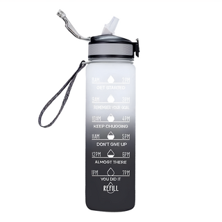 TRITAN 安全材質大容量運動水壺, 漸層白灰, 1L, 1個