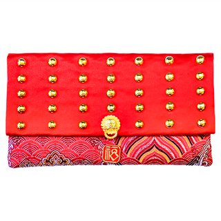 財神富貴鴻運錢袋, 手工織錦緞合金, 旺運紅, 1個