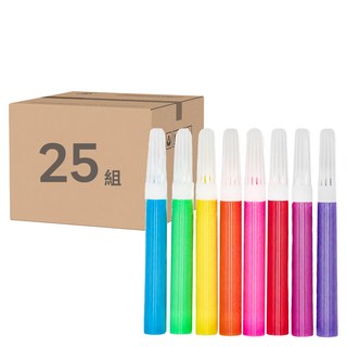 彩色筆, DIY塗鴉扇, 塑料+紙質, 8色, 25組