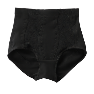 高腰強力束腰無痕貼合內褲 - 黑色, XL