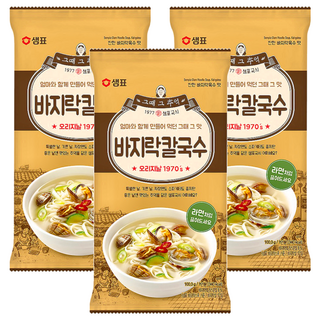 Sempio 膳府 蛤蜊刀削麵 韓國原裝進口 海鮮湯底, 100.3g, 3包