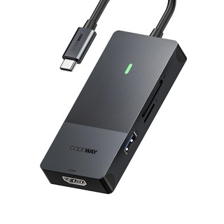 CODEWAY USB Type-C 多孔集線器 隨插即用 高相容 高效能 7埠, 1個, 單一顏色