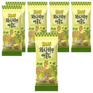 HBAF 杏仁果 山葵口味, 精選美國杏仁, 口感香脆, 芥末包裹蜂蜜香甜味, 30g, 6包