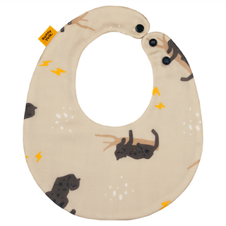 Runny yolk 朗尼幼克 純棉口水巾, 台灣製, 粉墨登場 墨杏, 1條