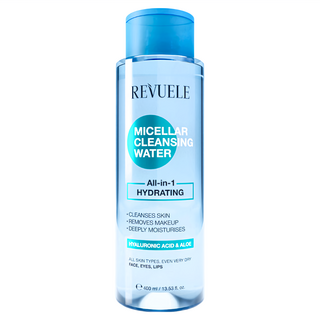 REVUELE 卸妝潔膚水 保濕型 全效合一 玻尿酸和蘆薈, 1瓶, 400ml