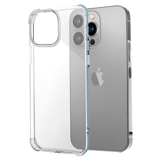 Timo 四角防摔矽膠手機保護殼 水晶安全氣囊 獨立按鍵, iPhone 14, 透明