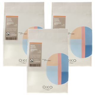 OKO 生態綠 特調咖啡豆 撒哈拉甘泉 中淺烘焙 250g 公平貿易原料, 未研磨, 3包