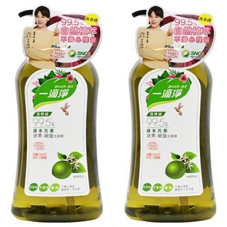 一滴淨 蘆薈多酚食品用洗潔精，99.5%植物萃取，含10%蘆薈，溫和不刺激, 1kg, 2瓶