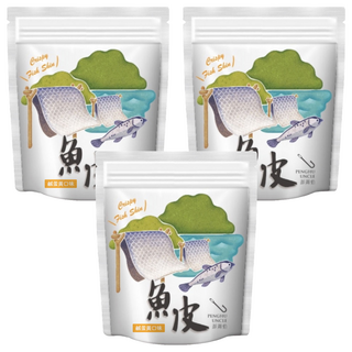 澎湖伯 風味魚皮 鹹蛋黃口味, 熱銷NO.1 使用純正鹹蛋黃磨成粉調味, 70g, 3包