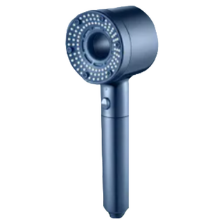 西格傢飾 高顏值增壓蓮蓬頭 ABS加厚材質 五檔調節/一鍵止水 四分通用接口 適用於浴室, 寶石藍, 1個