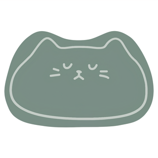 軟式硅藻吸水 浴室踏墊, 40 x 60cm, 綠喵, 1個