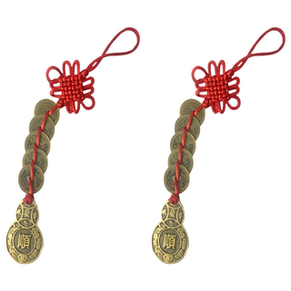 馥瑰馨盛 順發葫蘆五帝錢掛件 (Set 2), 總長20CM, 紅繩, 0204, 2個