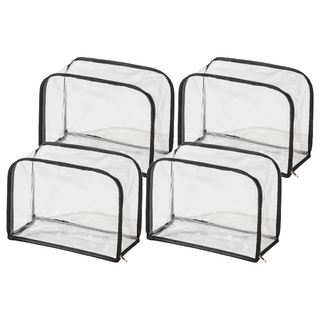 立體透明包包收納袋, 優質防水PVC尼龍五金, 提把款/無提把款, 米白/黑色/粉色, 4個