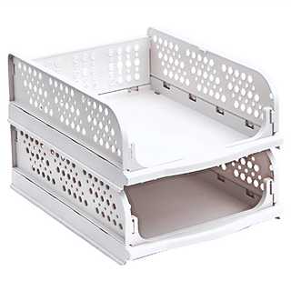 dayneeds 日需百備 分層拖拉收納盒 中款 抽取式 折疊收納盒 可堆疊 衣櫥收納箱 SBD-6920-2, 白色, 2個