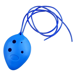 6孔高音C調陶笛 附收納袋 掛繩 教材 擦布 藍色 1組