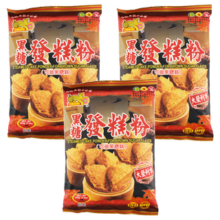 金錢豹 黑糖發糕粉 (17.5盎司) 可做黑糖糕, 500g, 3包