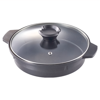 Iwatani 岩谷 壽喜燒鍋 附鍋蓋, 寬258x深218x高61mm, 玻璃蓋直徑210x高度48mm, 210mm, CB-A-MPJ, 1個