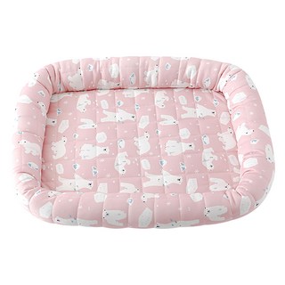 冰絲涼感寵物窩 方型, 粉白熊, 1個