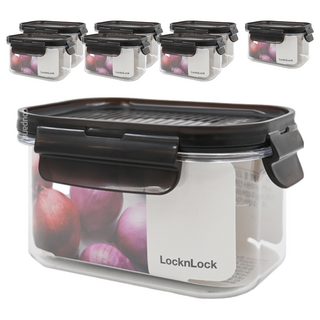 LocknLock 樂扣樂扣 BISfree Modular 積木晶透保鮮盒 6mm隱藏式溝槽, 2組, 4 個容器 + 4 個蓋子