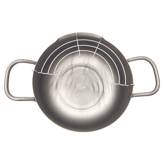 YOSHIKAWA 吉川 鐵製油炸鍋 附網架, 22cm, SJ-2234, 1個