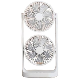 apex Innovation 8吋超靜音直立式雙風扇, 三段風速 USB供電 360角度調整, 白色, 1台