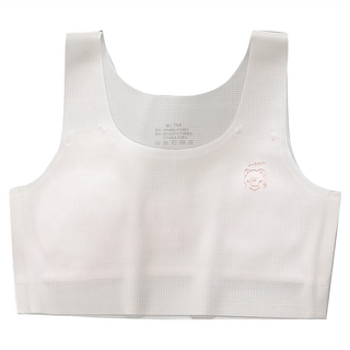 冰絲涼感無痕舒適背心胸衣 白 淺粉 淺藍色, XXL, 白色