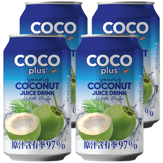 Sagiko Cocoplus 椰子水 含果肉 320ml, 4罐