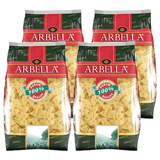ARBELLA 阿貝拉 蝴蝶麵 杜蘭小麥粉製成, 500g, 4包