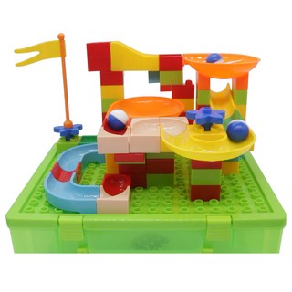 OhBabyLaugh 大顆粒積木 80顆粒基礎軌道, 附手提收納盒, 1組