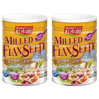 HomeBrown 紅布朗 黃金亞麻仁籽粉, Omega-3來源, 高纖, 全素, 350g, 2罐