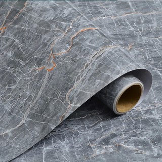 KOTI 日安生活 仿真大理石紋防水防油自黏壁紙 火岩灰, 1捲