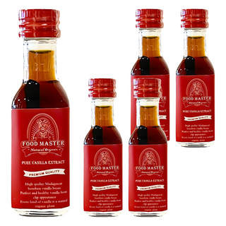 FOOD MASTER 大師食品 馬達加斯加波本純香草精, 30ml, 天然香草莢及酒精, 5罐