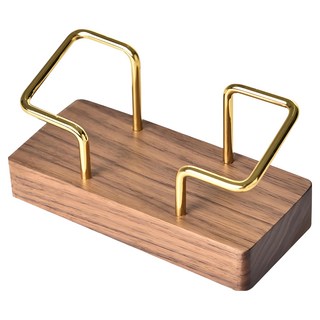 éclat 極致奢華金屬實木名片架, 黑胡桃木色