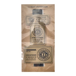 KZM OUTDOOR 徽章 工業風LOGO 3個, 卡其色, 1包