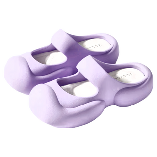 SOOYiLE 善艺 奶油泡芙增高厚底柔軟防滑涼拖鞋, 4cm厚底 EVA材質 36/37-40/41碼, 白色/黑色/玫紅色/杏色/薰衣草紫