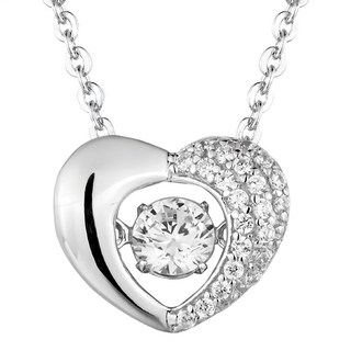 Crossfor Dancing Stone系列 主鑽純銀懸浮閃動項鍊