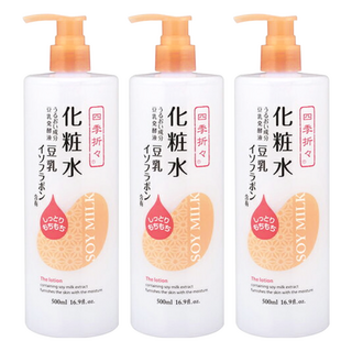 四季應時 豆乳美肌水潤化粧水 柔嫩光澤 深層補水 弱酸配方 溫和低刺激, 500ml, 3瓶