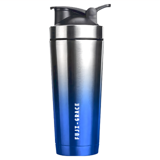 FUJI-GRACE 富士雅麗 灰陶瓷噴層寬口搖搖杯 750ml, 銀藍漸層, 1個