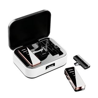 ANTIAN 一拖二帶數顯充電倉無線領夾麥克風 S18 黑色 XT-24